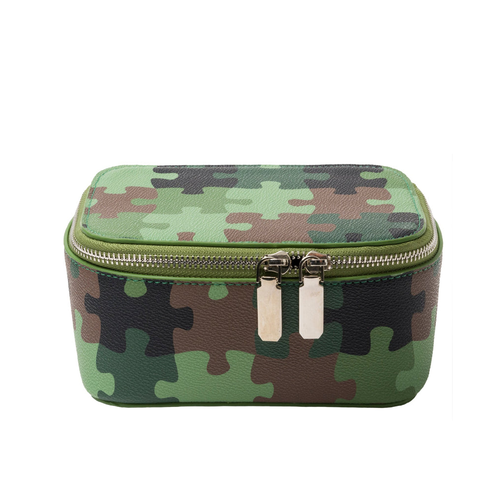 PUZZLE CAMO TOILETRY BAG by GOLF WANG