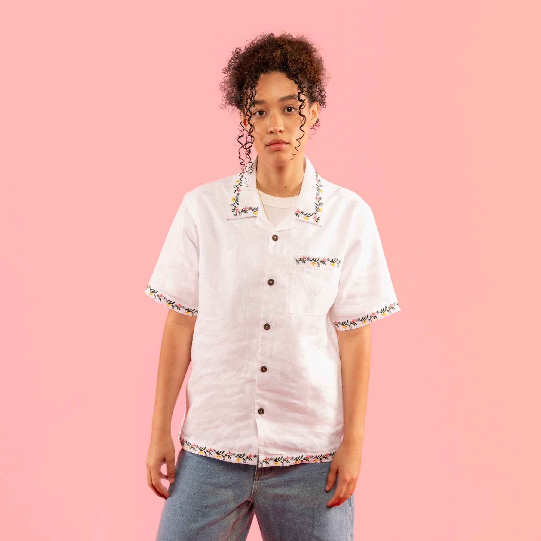 GARDEN LINEN BUTTON UP by GOLF WANG