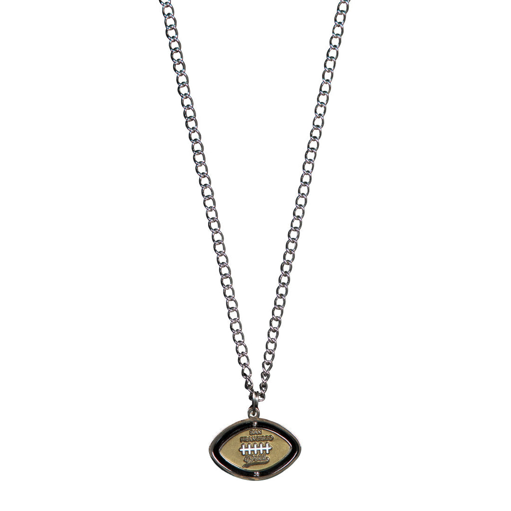49ERS SPINNING FOOTBALL NECKLACE by GOLF WANG
