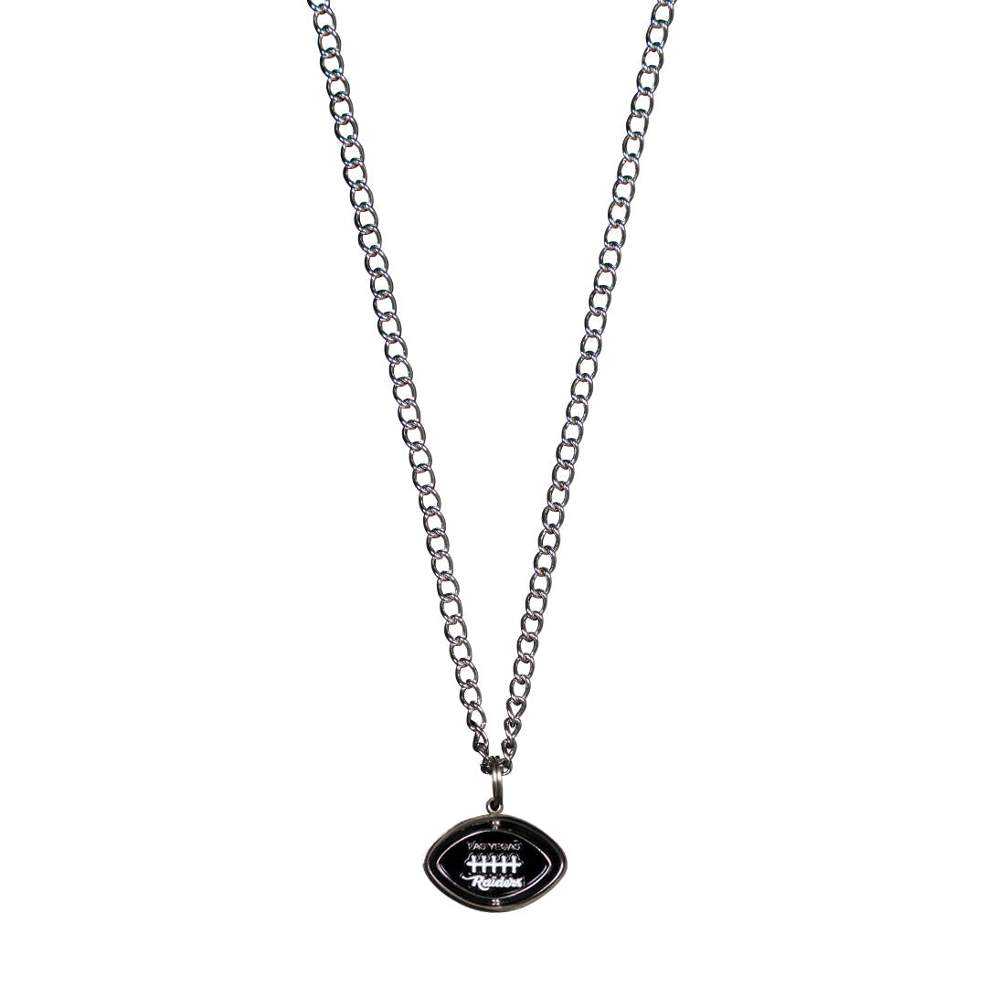 RAIDERS SPINNING FOOTBALL NECKLACE by GOLF WANG