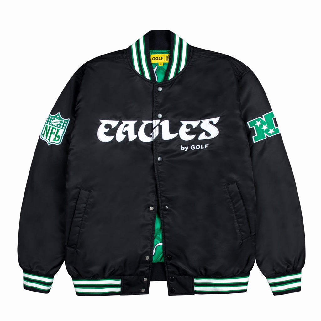 EAGLES SATIN BOMBER JACKET by GOLF WANG