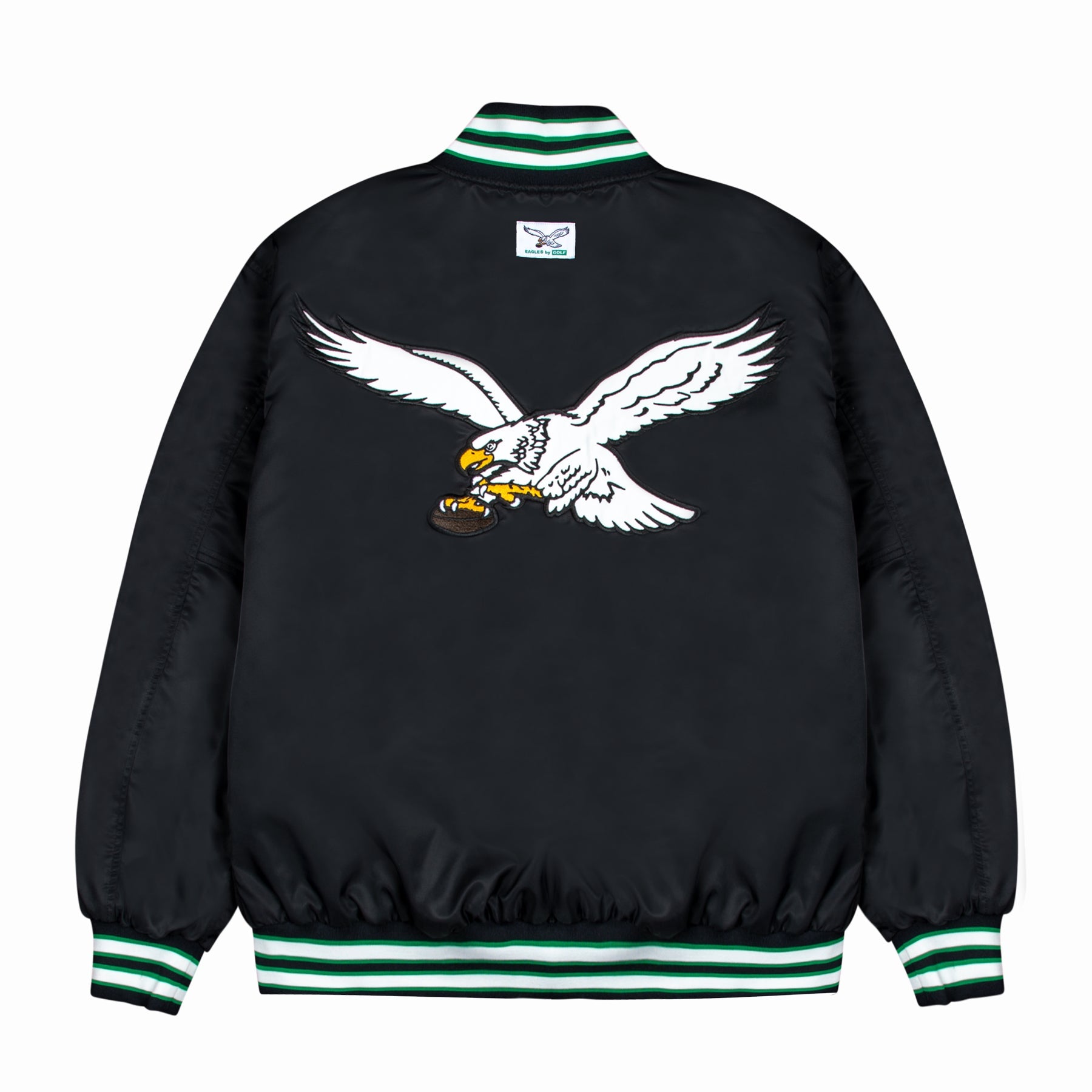 EAGLES SATIN BOMBER JACKET by GOLF WANG