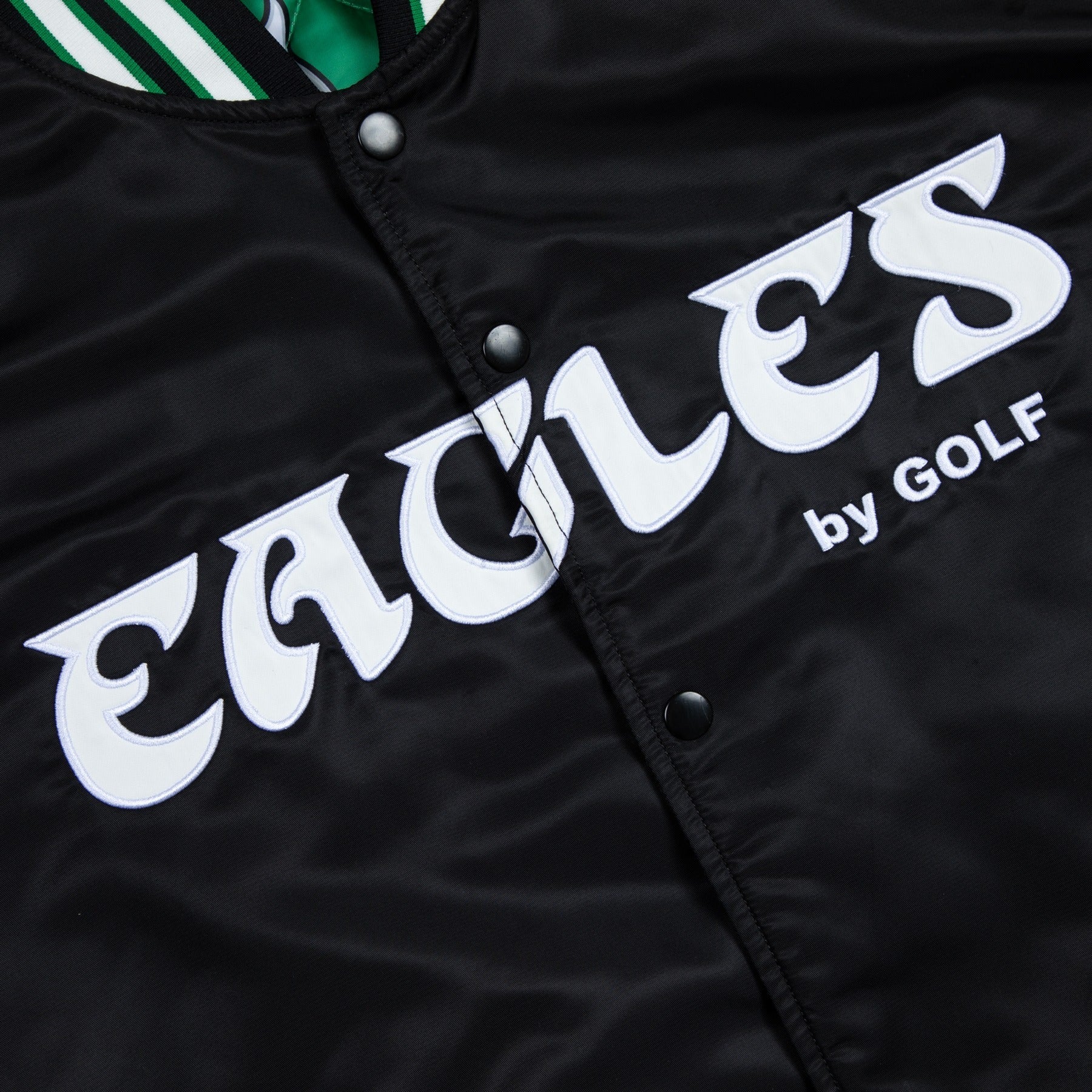 EAGLES SATIN BOMBER JACKET by GOLF WANG