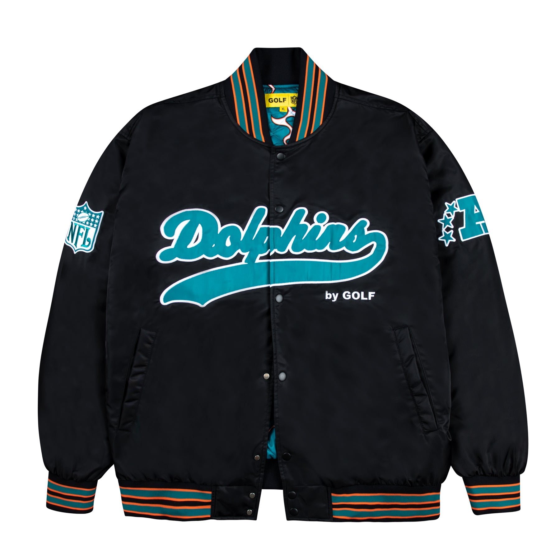 DOLPHINS SATIN BOMBER JACKET by GOLF WANG