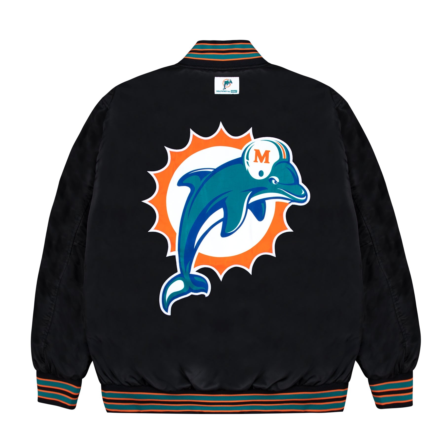 DOLPHINS SATIN BOMBER JACKET by GOLF WANG