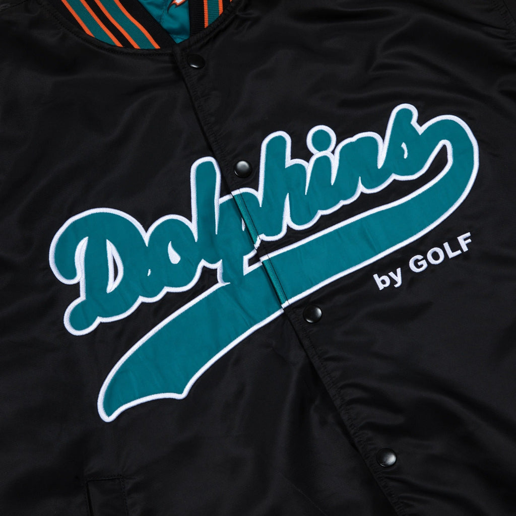 DOLPHINS SATIN BOMBER JACKET by GOLF WANG