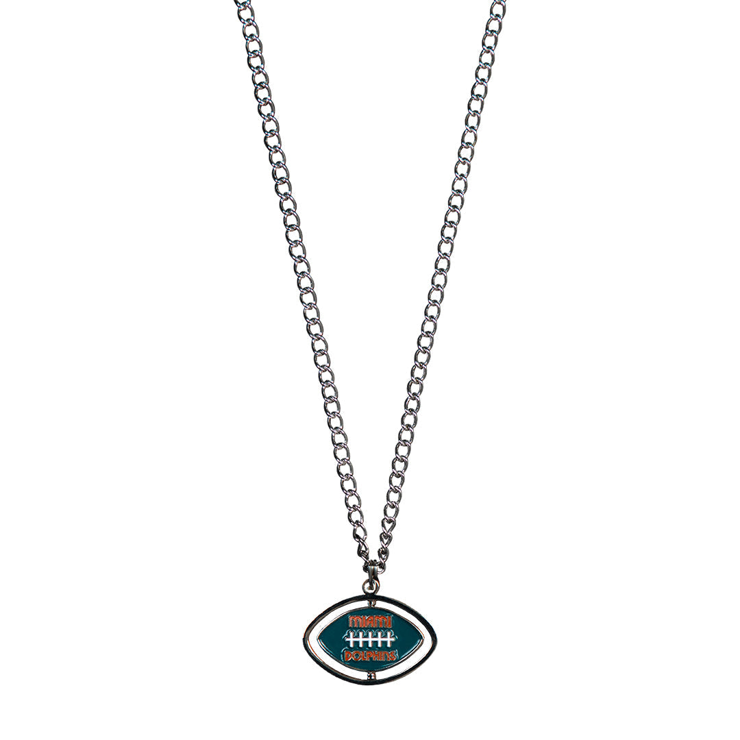 DOLPHINS SPINNING FOOTBALL NECKLACE by GOLF WANG