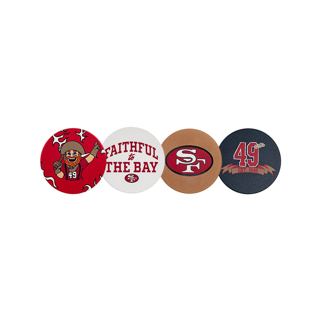 4PK 49ERS COASTERS by GOLF WANG