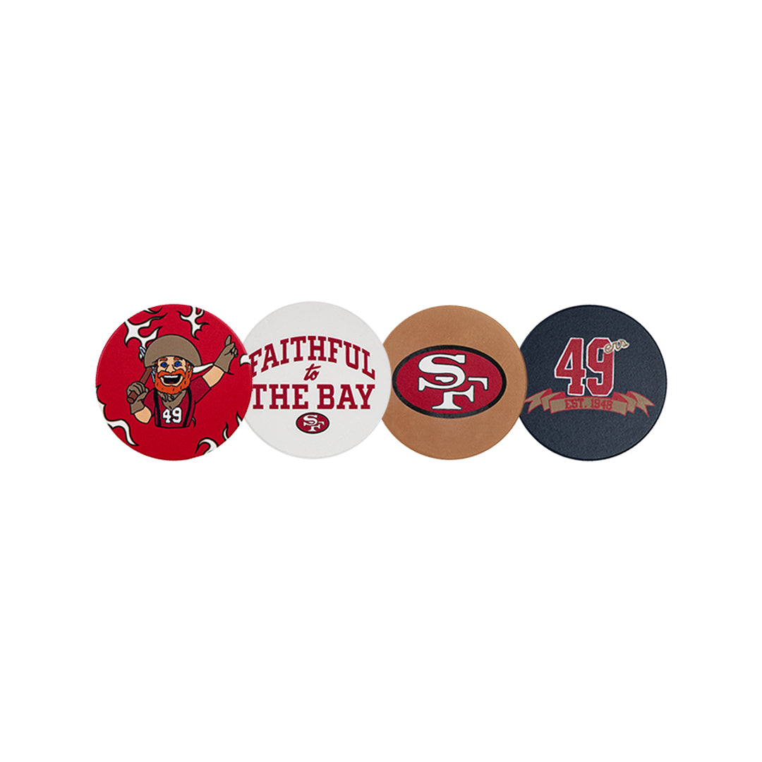 4PK 49ERS COASTERS by GOLF WANG