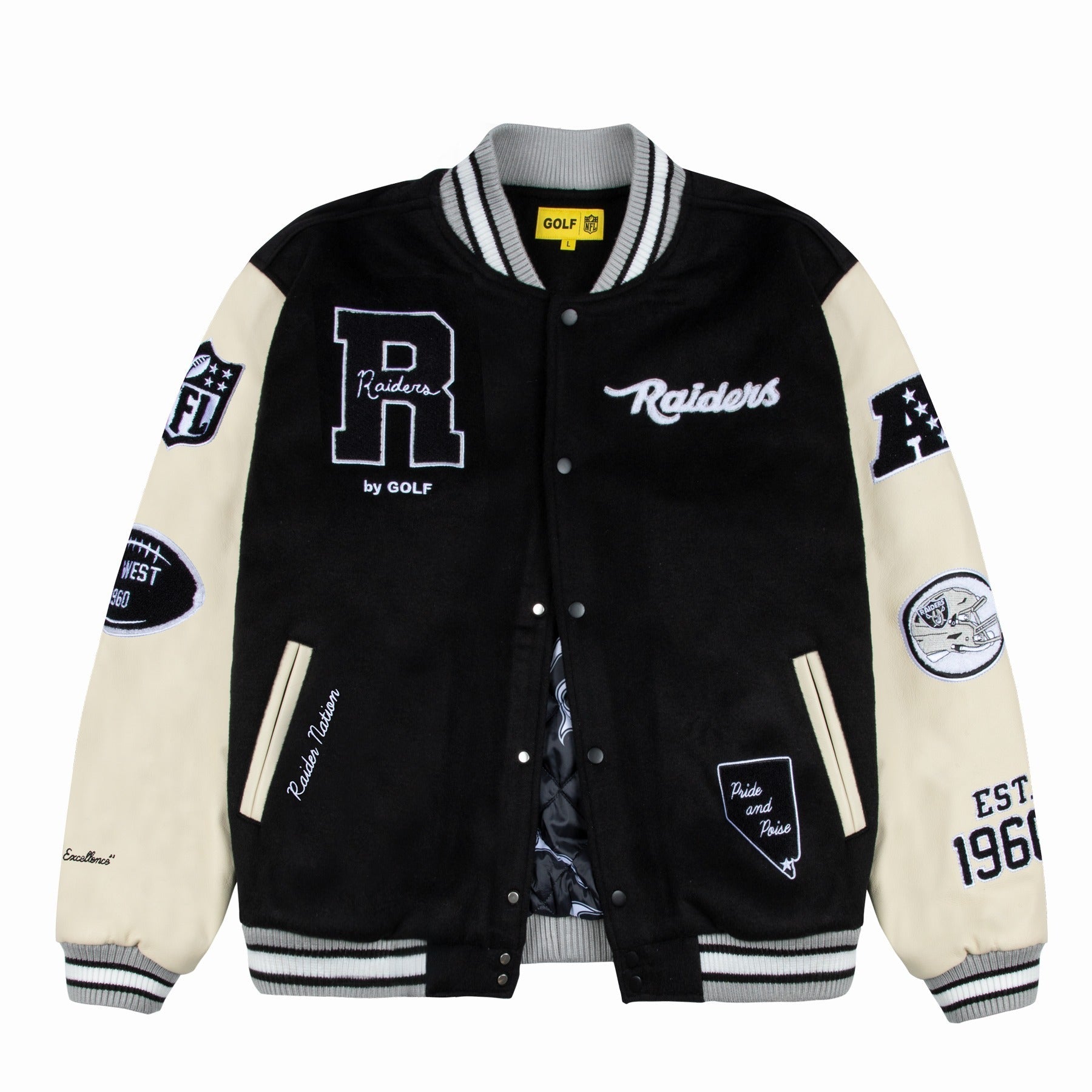 RAIDERS LETTERMAN JACKET by GOLF WANG
