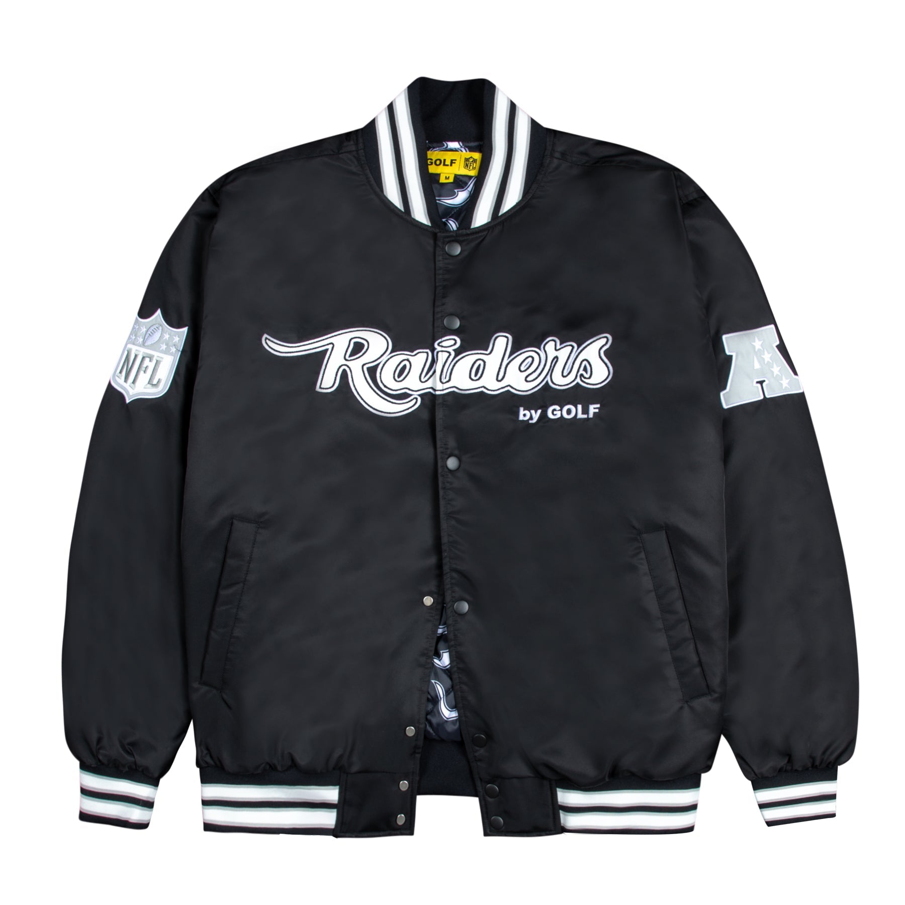 RAIDERS SATIN BOMBER JACKET by GOLF WANG