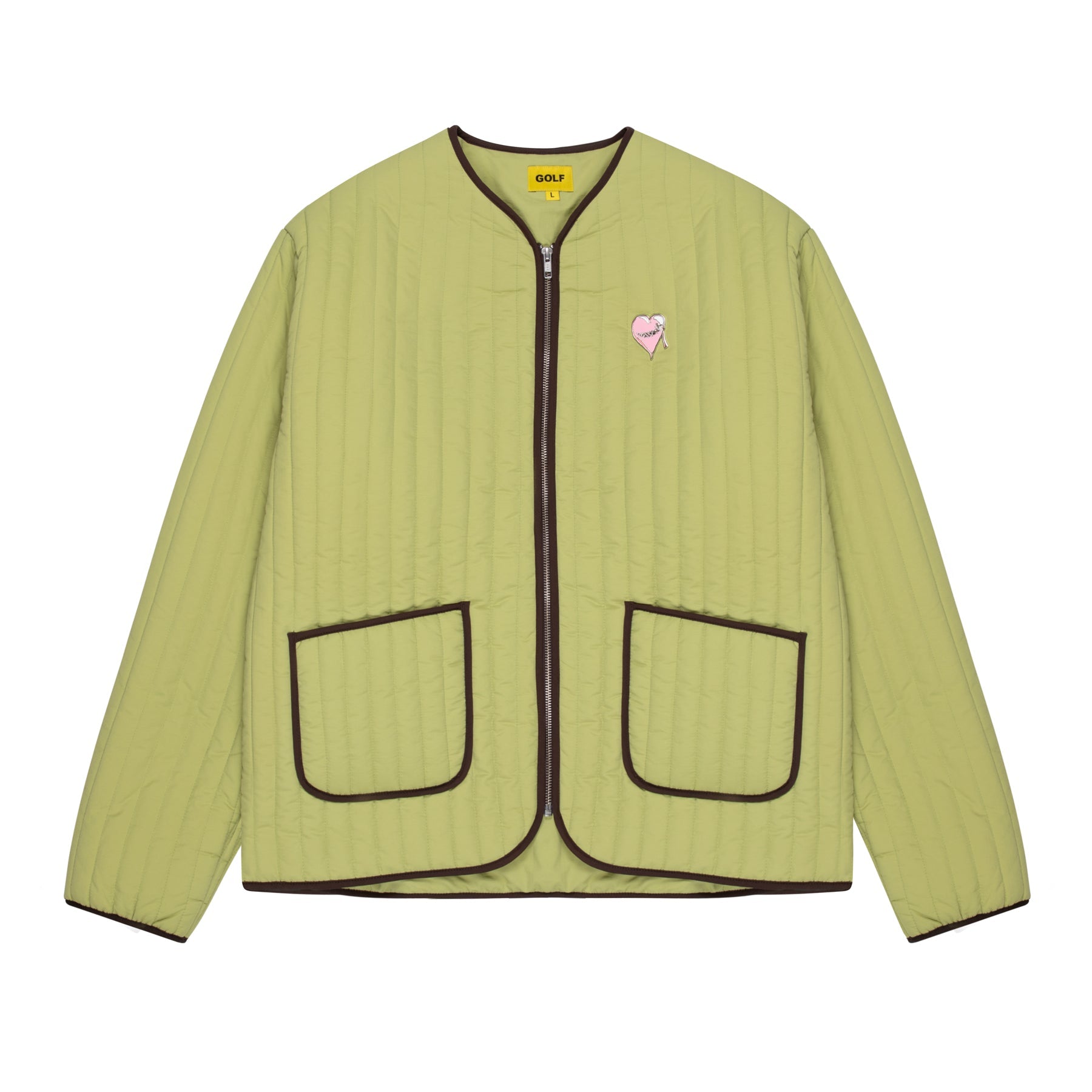 STITCHED HEART QUILTED JACKET by GOLF WANG