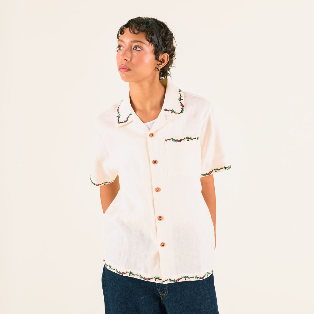 AUTUMN LINEN BUTTON UP by GOLF WANG