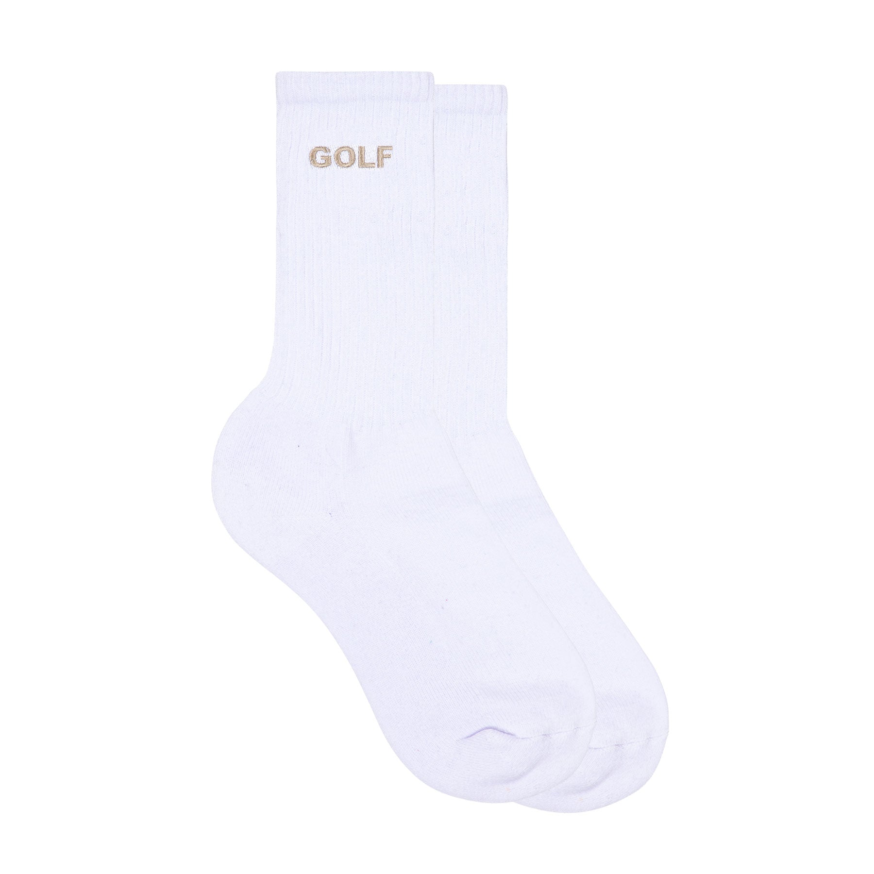 3PK WHITE LOGO SOCKS by GOLF WANG