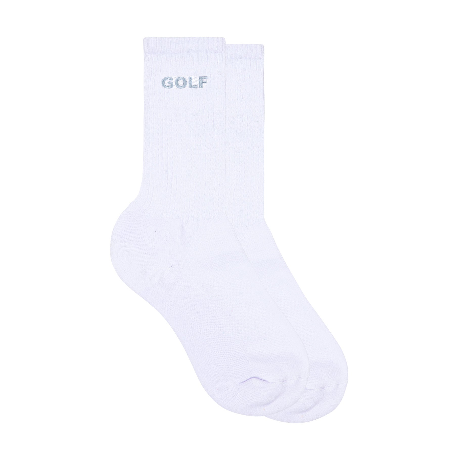 3PK WHITE LOGO SOCKS by GOLF WANG