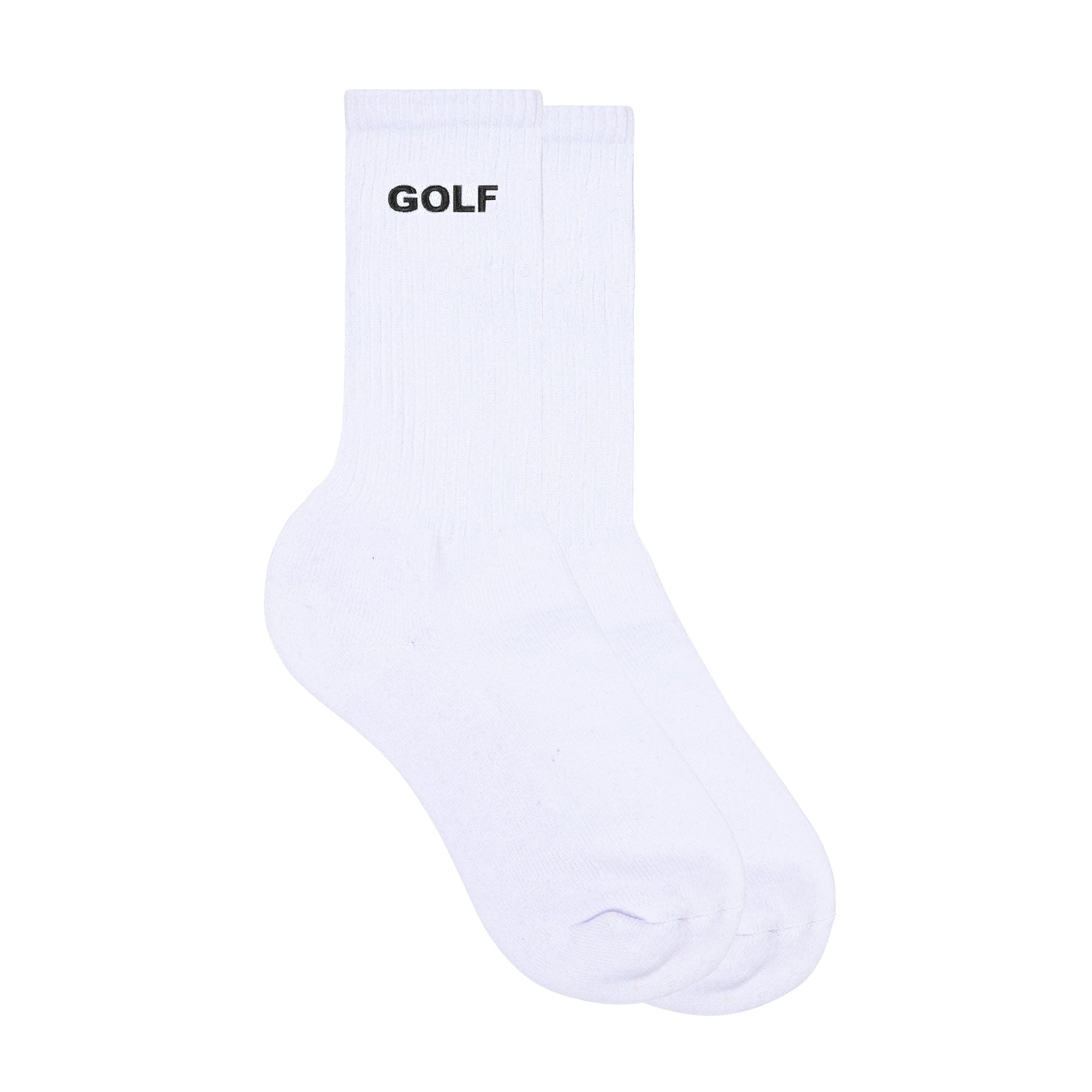 3PK WHITE LOGO SOCKS by GOLF WANG