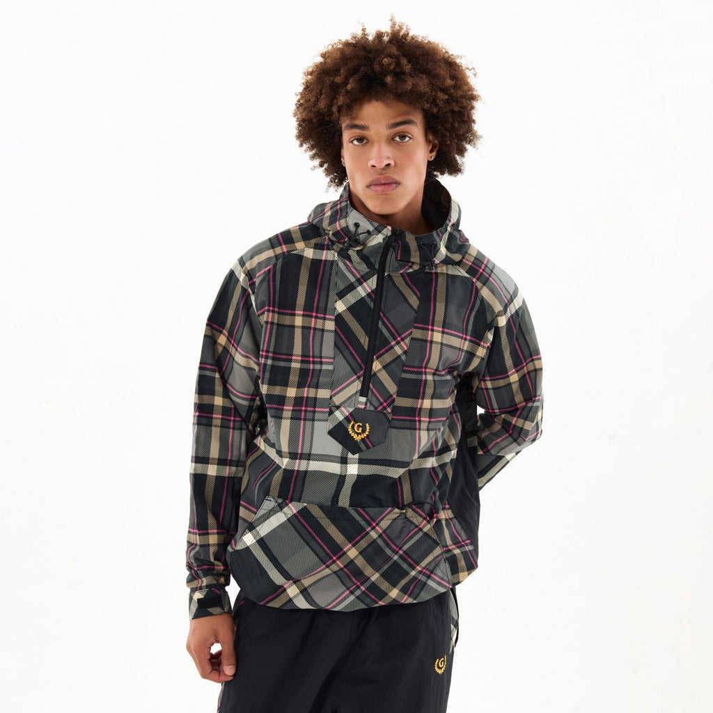 PLAID PACKABLE ANORAK by GOLF WANG