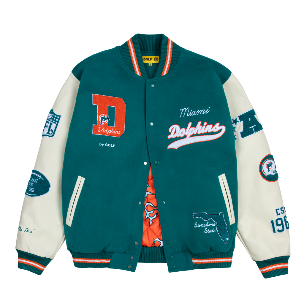 DOLPHINS LETTERMAN JACKET by GOLF WANG